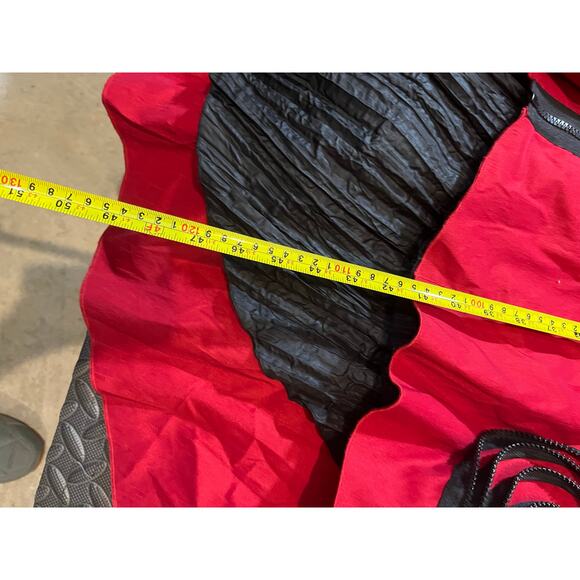 RARE Samuel Dong Red Womens Trench Coat Artsy Designer Crafty Belted Size XL - Picture 10 of 10